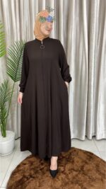 Hidjab Ouvert Zip Élégant en crêpe – Image 2