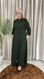 Hidjab Ouvert Zip Élégant en crêpe – Image 3